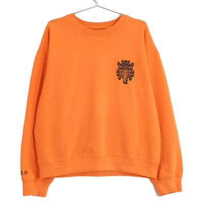クロムハーツ 2212-304-0463 オレンジ コットン Vine Dagger ダガープリントスウェット L