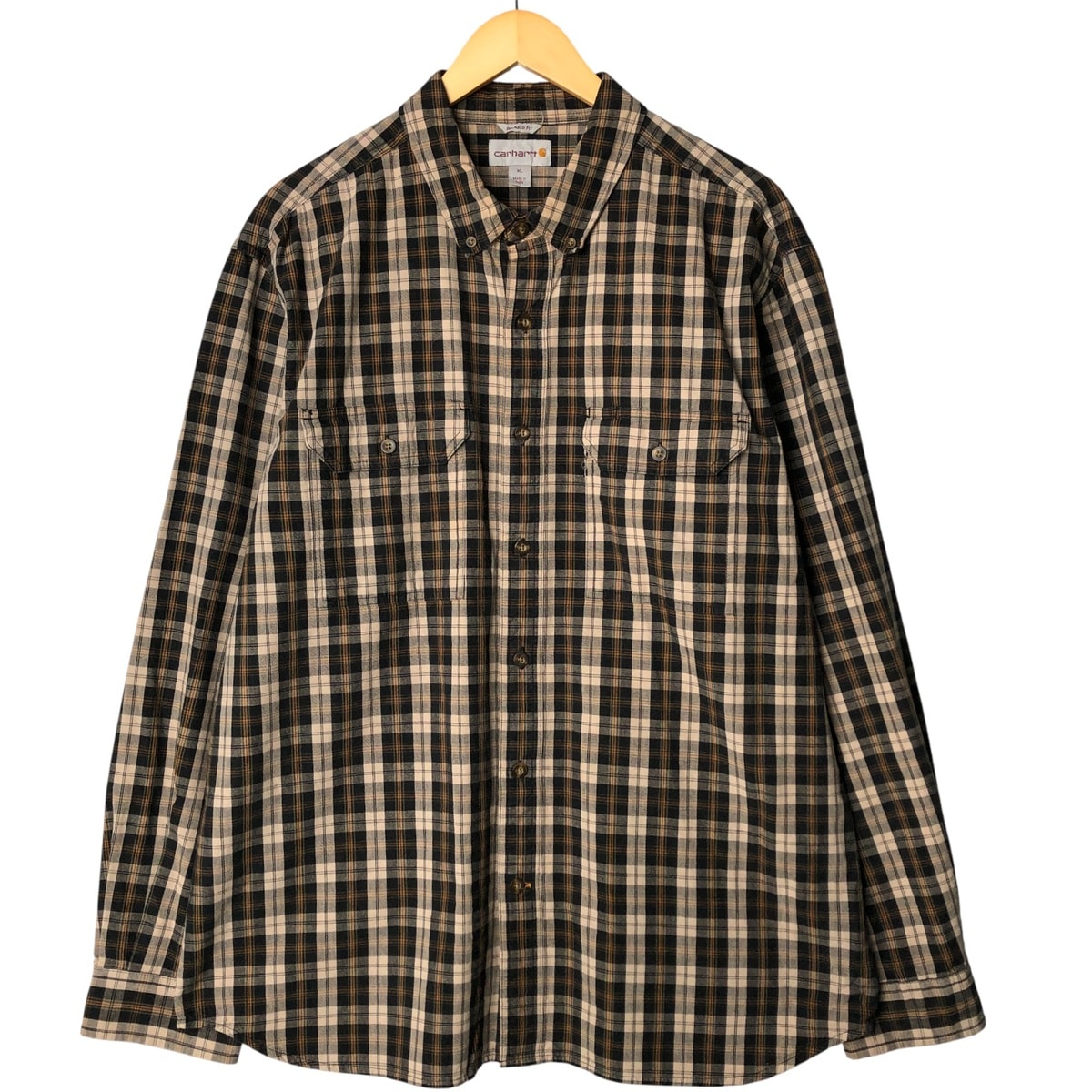 古着 カーハート Carhartt RELAXED FIT チェック柄 長袖 ボタンダウン ワークシャツ メンズXL相当/eaa584591
