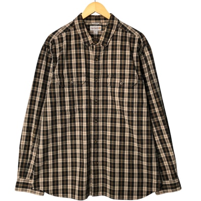 古着 カーハート Carhartt RELAXED FIT チェック柄 長袖 ボタンダウン ワークシャツ メンズXL相当/eaa584591