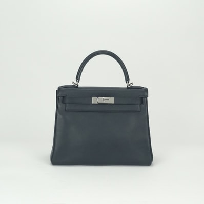 エルメス HERMES ケリー28 ケリー 28 バッグ トートバッグ ショルダーバッグ エヴァーグレイン ブルーインディゴ BlueIndigo ブルー Blue 青 紺 シルバー金具 ハンドバッグ 2way