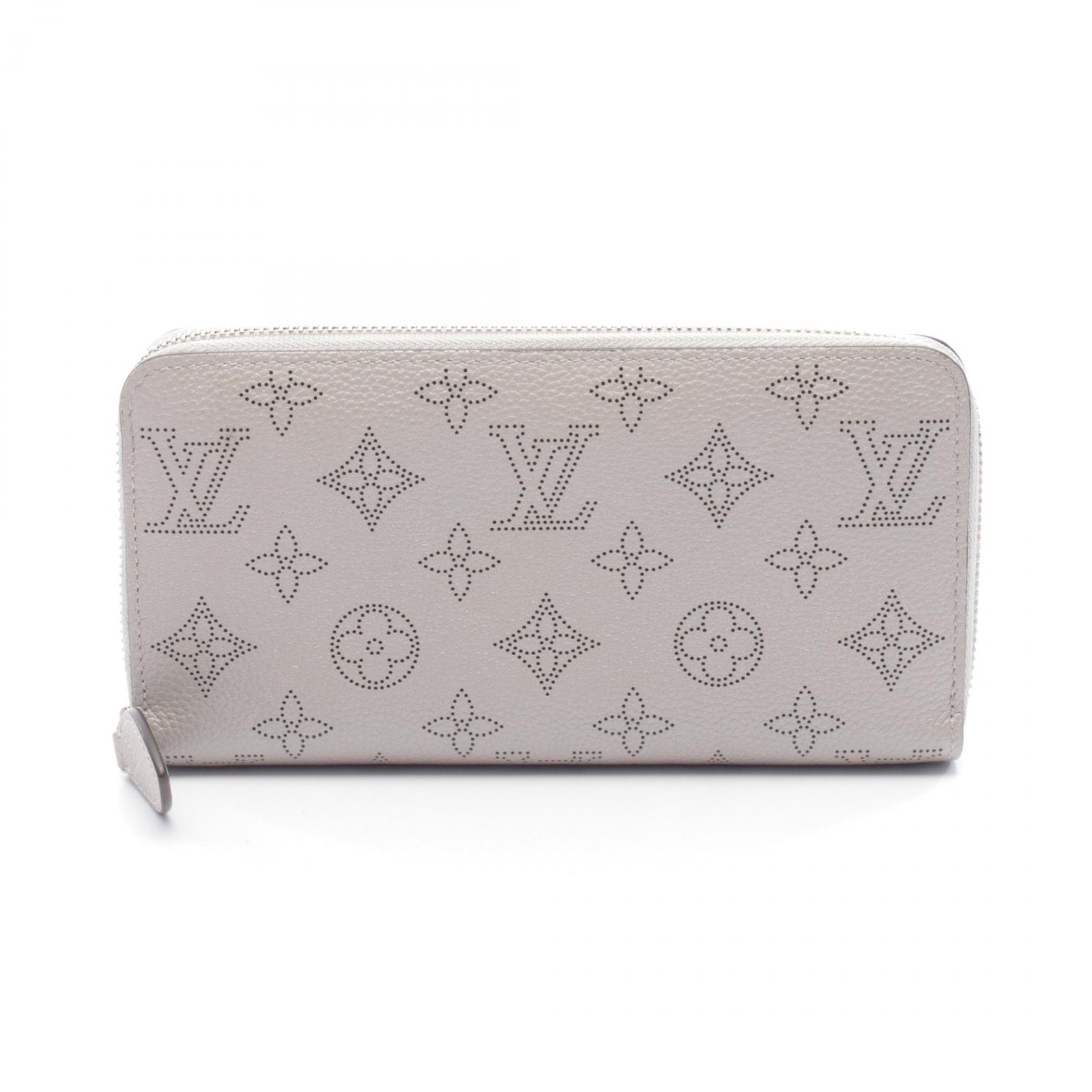 ルイ・ヴィトン LOUIS VUITTON ジッピーウォレット ラウンド財布 財布 レザー モノグラム・マヒナ レディース グレー系 メタリック M81642 【中古】