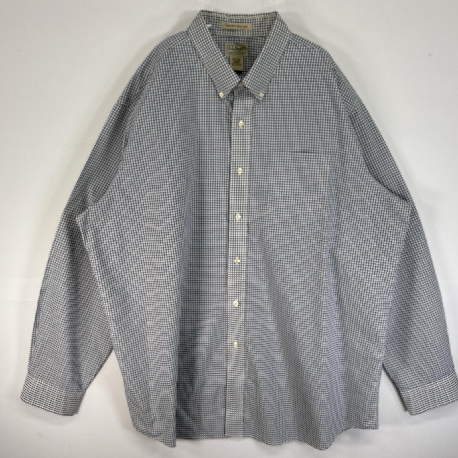 古着 エルエルビーン L.L.Bean 長袖シャツ 胸ポケ 大きいサイズ ボタンダウン XXL-REG  ブルー チェック メンズ