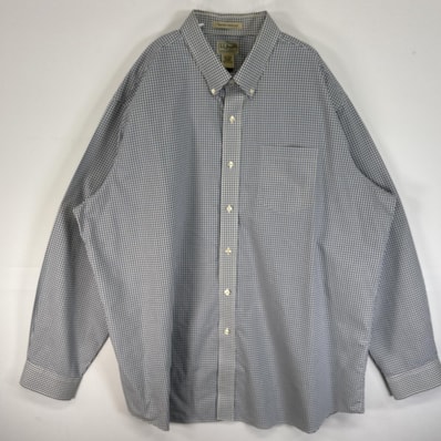 古着 エルエルビーン L.L.Bean 長袖シャツ 胸ポケ 大きいサイズ ボタンダウン XXL-REG ブルー チェック メンズ