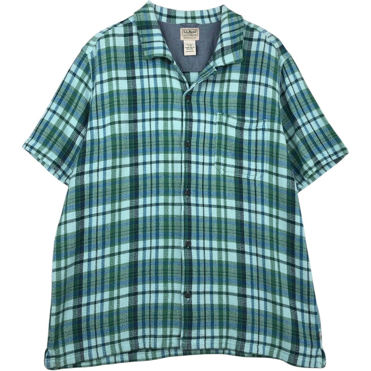 古着 90~00年代 エルエルビーン L.L.Bean チェック柄 半袖 オープンカラー コットンシャツ ボックスシャツ メンズXL相当 ヴィンテージ/rab182144