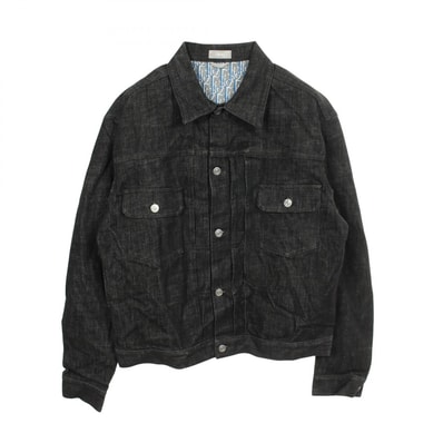 ディオール Dior オブリーク デニムジャケット 衣料品 アウター コットン メンズ ブラック系 【中古】