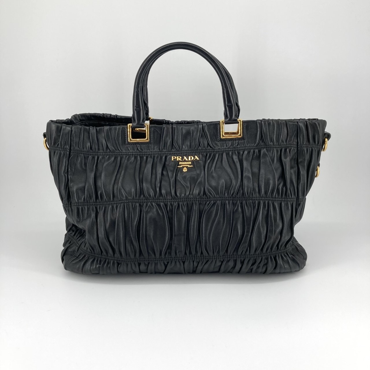 PRADA(プラダ) ナッパーゴーフル レザー 2way BN2076 ハンドバッグ ブラック