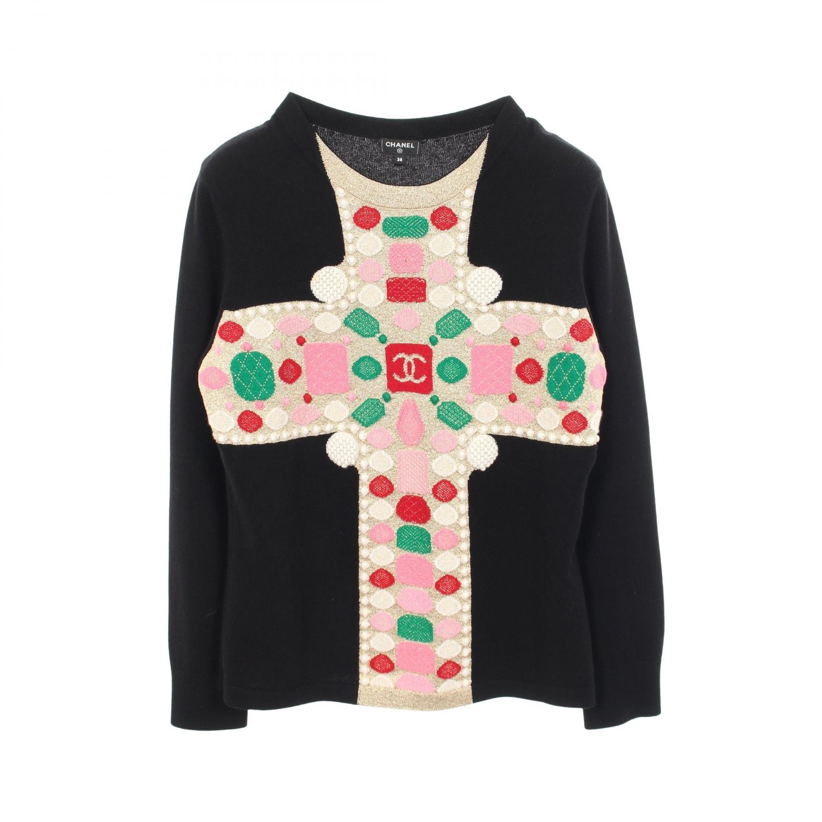 シャネル CHANEL ココマーク ニット 衣料品 トップス カシミヤ レディース ブラック系 / ゴールド系 / マルチカラー P65639K61303 【中古】