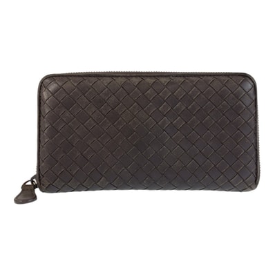 BOTTEGAVENETA ボッテガヴェネタ イントレチャート ブラウン レザー 長財布 ロングウォレット 601127 【中古】