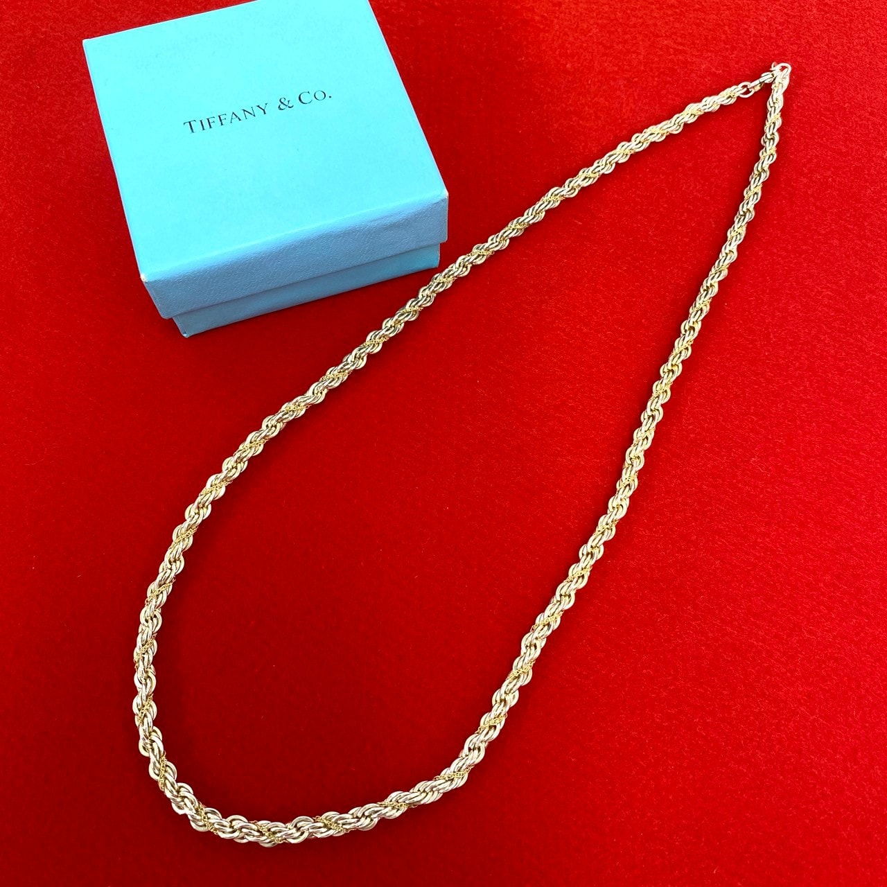 TIFFANY&Co. ティファニー ツイストロープ ネックレス シルバー925 K18イエローゴールド ネックレス ゴールド
 68198