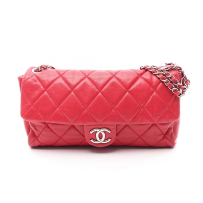 シャネル CHANEL マトラッセ ラージ ショルダーバッグ バッグ キャビアスキン(グレインドカーフ) レディース レッド系 【中古】