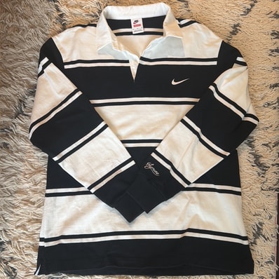 Supreme x Nike Stripe Rugby "Black" HF9641-010
