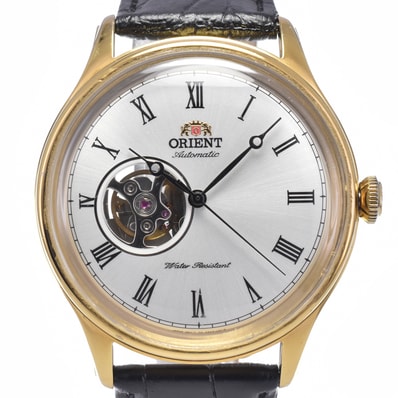 オリエント ORIENT AG00-A0-A ヴィンテージ クラシック オープンハート シルバー 自動巻き メンズ 良品 腕時計 M#148457