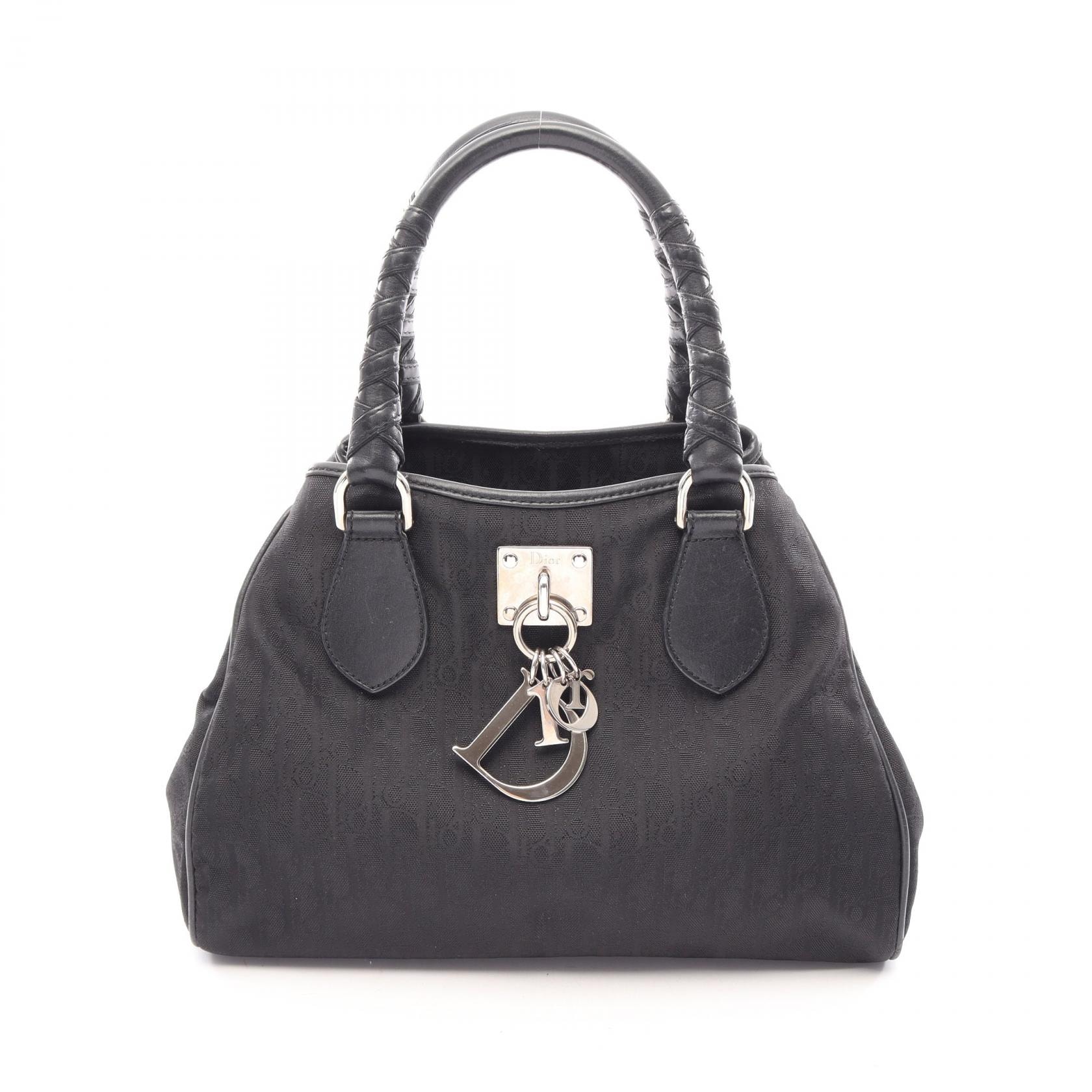ディオール Dior ラブリー トロッター トートバッグ バッグ ナイロン レザー レディース ブラック系 【中古】