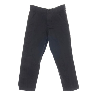 【中古】ブラックコムデギャルソン BLACK COMME des GARCONS ポリエステル 更紗 ジャカード カジュアルスラックスパンツ ブラック【サイズXXS】【ユニセックス】