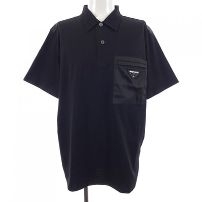 プラダ PRADA トライアングルロゴ ナイロンディテール ストレッチコットン ポロシャツ UJN703 S211 1YED ポロシャツ