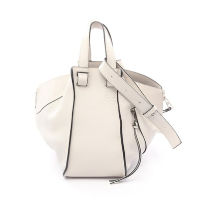 ロエベ LOEWE ハンモックバッグ スモール ハンドバッグ バッグ レザー レディース ホワイト系 38730N60 【中古】