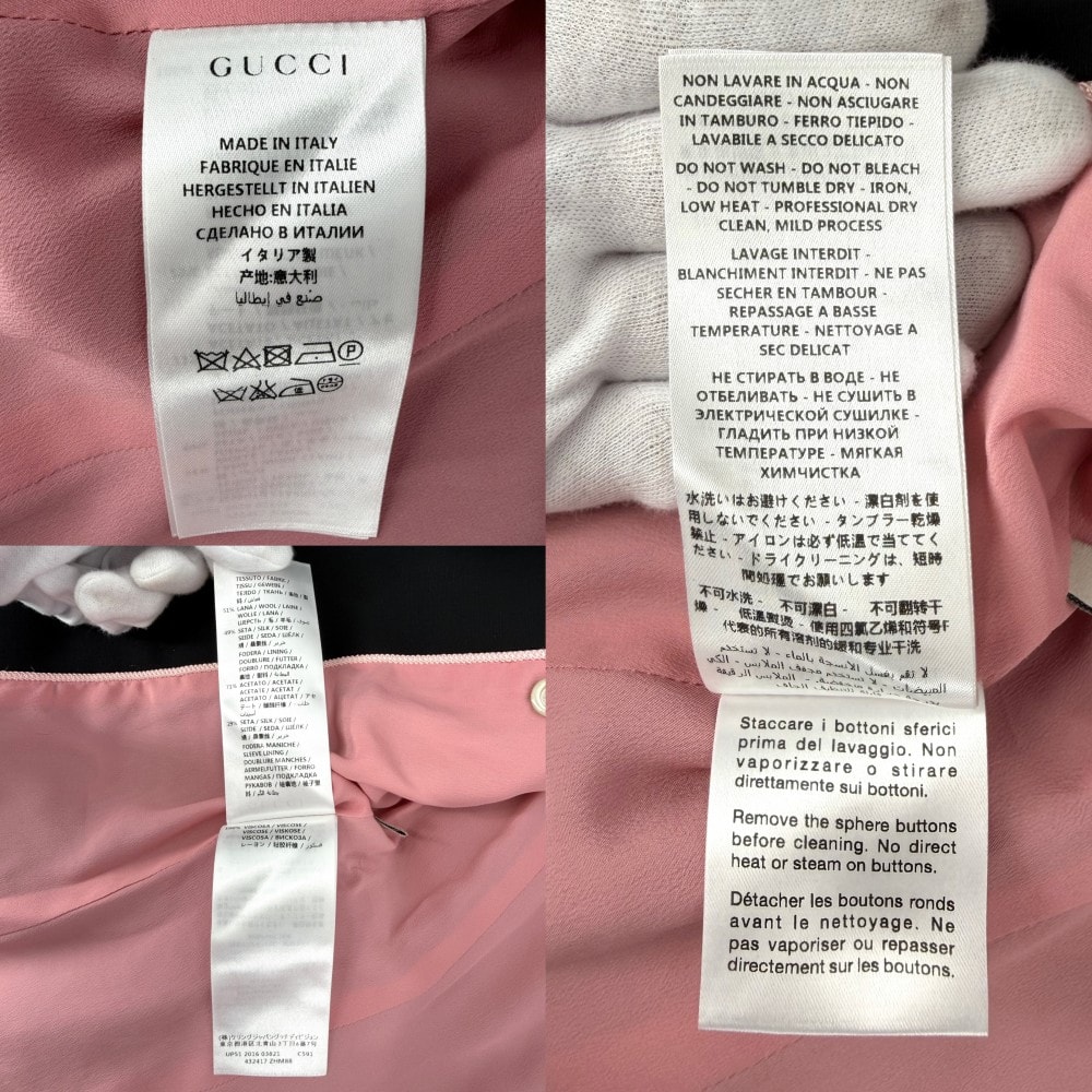 B (目立った傷や汚れなし)】GUCCI グッチ テーラードジャケット フリル
