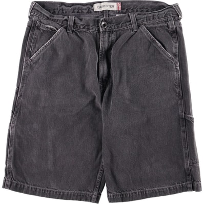古着 リーバイス Levi's CARPENTER ブラック デニムペインターショーツ ハーフパンツ メンズw37相当/eaa573936
