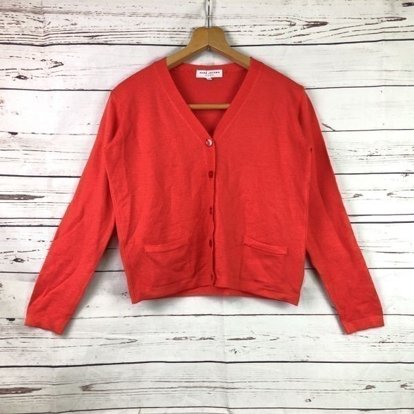 マークジェイコブス★ショート丈/薄手ウールカーディガン【M/赤】MARC JACOBS/レナウンルック製タグ正規品◆BA69