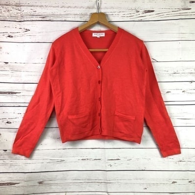 マークジェイコブス★ショート丈/薄手ウールカーディガン【M/赤】MARC JACOBS/レナウンルック製タグ正規品◆BA69