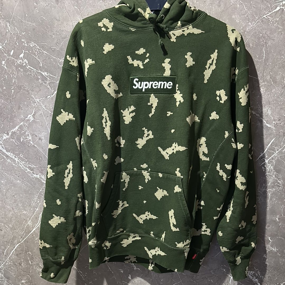 Supreme Box Logo Hooded Sweatshirt "Olive Russian Camo" (21FW)