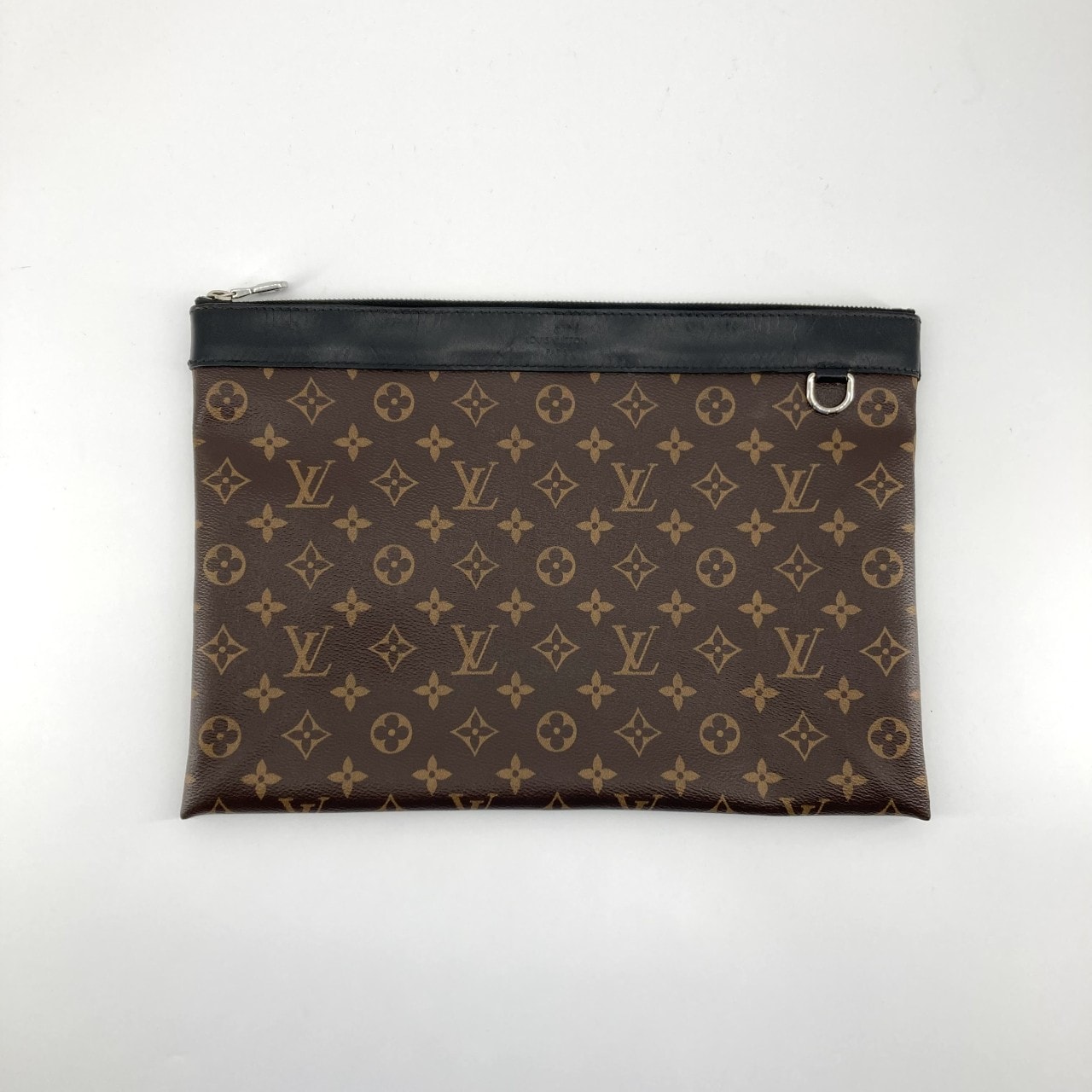 LOUIS VUITTON(ルイ・ヴィトン) モノグラム・マカサー ポシェットディスカバリー コーティングキャンバス  / レザー M69411 クラッチバッグ 341.5g ブラウン×ブラック