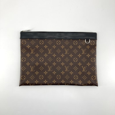 LOUIS VUITTON(ルイ・ヴィトン) モノグラム・マカサー ポシェットディスカバリー コーティングキャンバス / レザー M69411 クラッチバッグ 341.5g ブラウン×ブラック