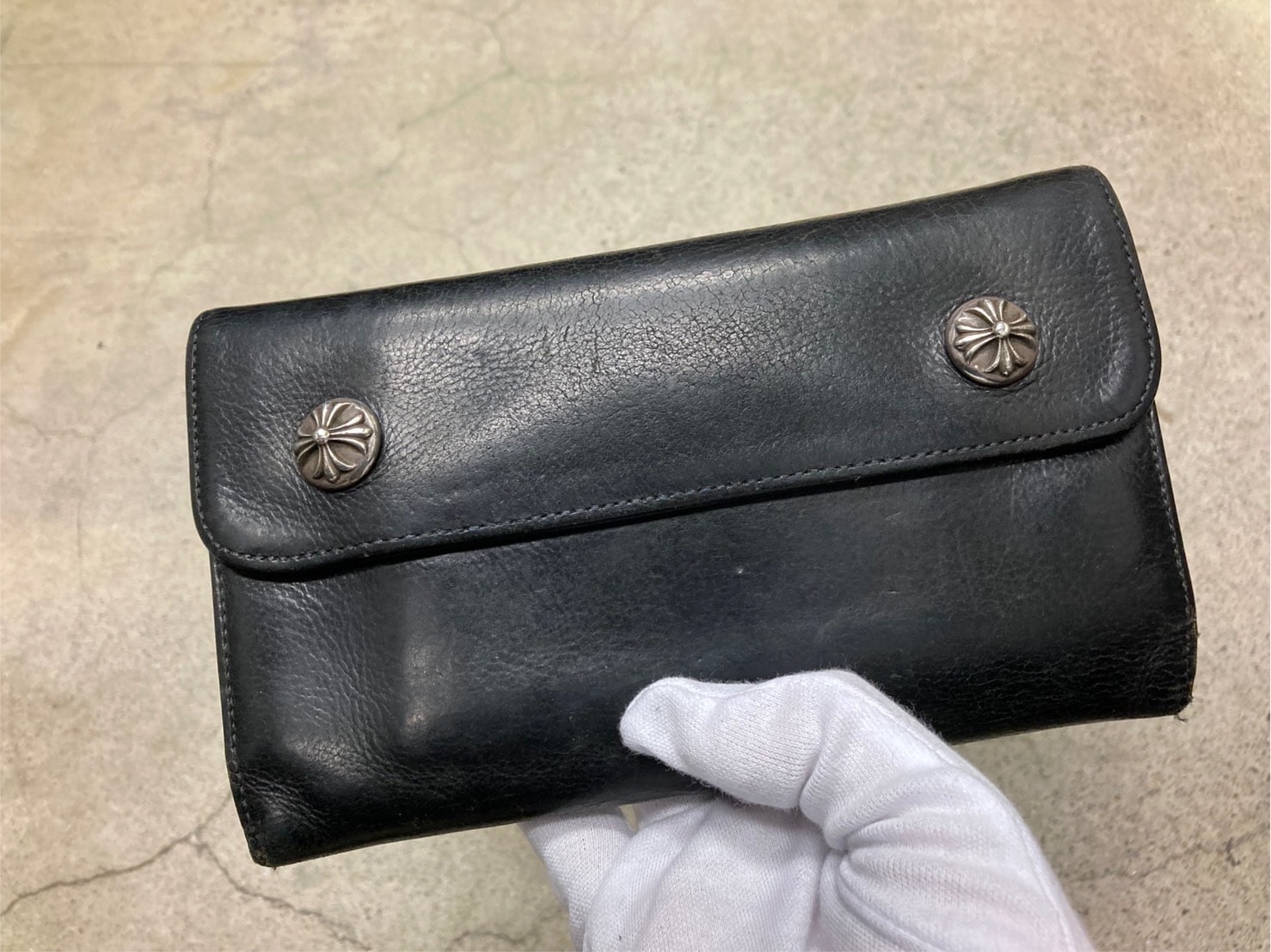 Chrome Hearts Wave Wallet Leather "Black"