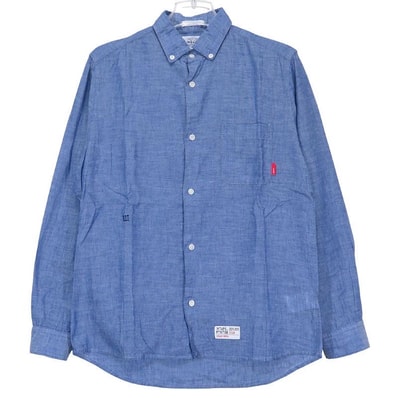 WTAPS ダブルタップス 12SS PLAIN L/S/SHIRTS. COTTON.GAUZE 121SPDT-SHM04 プレーン ロングスリーブ コットン ガーゼ シャツ ネイビー 長袖 サイズS