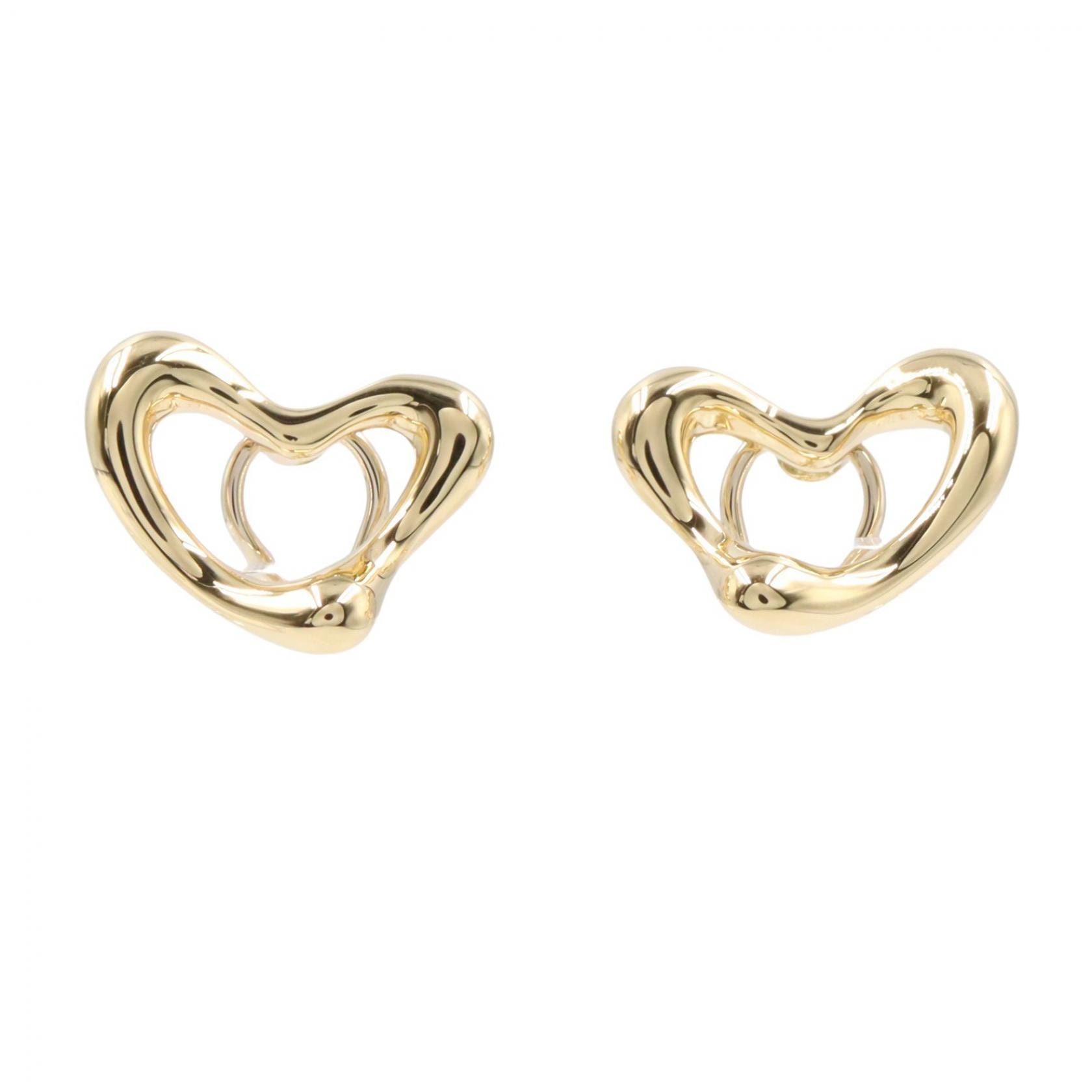 ティファニー TIFFANY&CO オープンハート ルチルクォーツ イヤリング イヤリング ジュエリー K18(イエローゴールド) レディース ゴールド系 【中古】