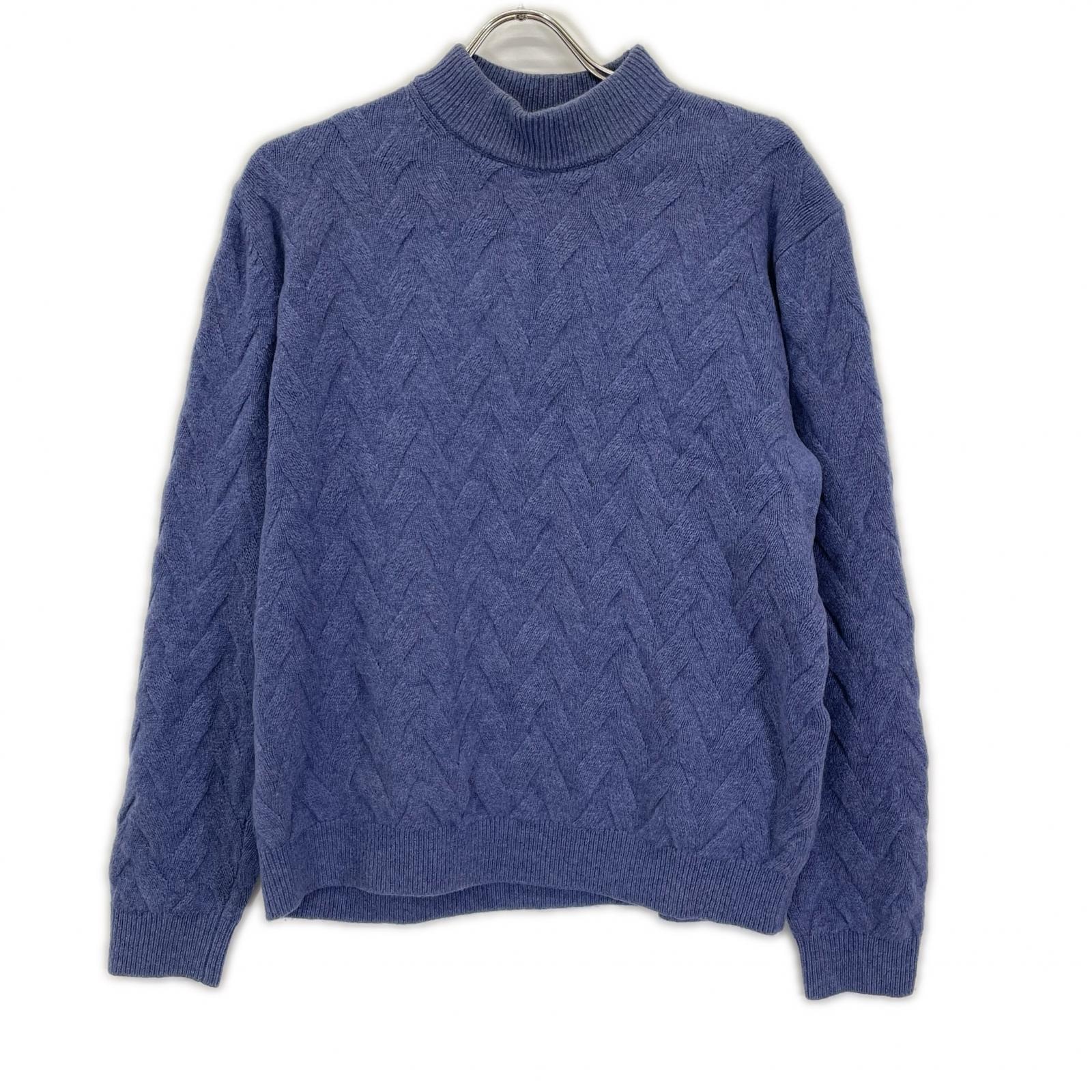 ランバン 25AW 258909 KN951 ブルー ウール カシミヤ SEMNOZ モックネックニット 50