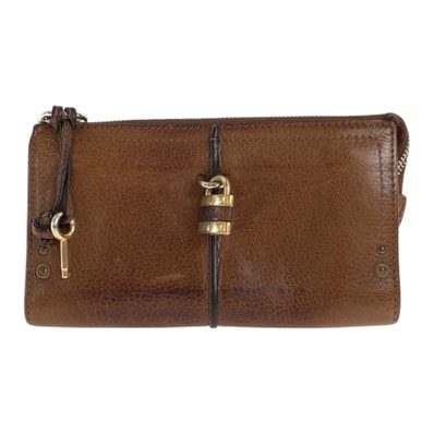 Chloe クロエ パディントン ブラウン レザー 長財布 ロングウォレット 600414 【中古】