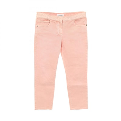 シャネル CHANEL ココマーク キルティング切替 デニムパンツ 衣料品 ボトムス コットン レディース ピンク系 P58377V44379 【中古】