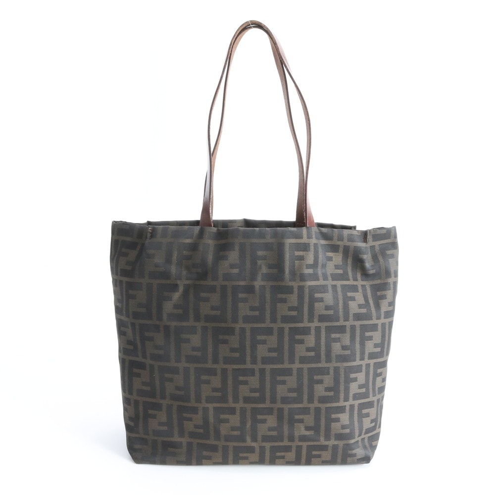 ■美品 フェンディ ズッカトート バッグ レザー×ナイロン