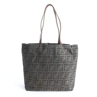 ■美品 フェンディ ズッカトート バッグ レザー×ナイロン