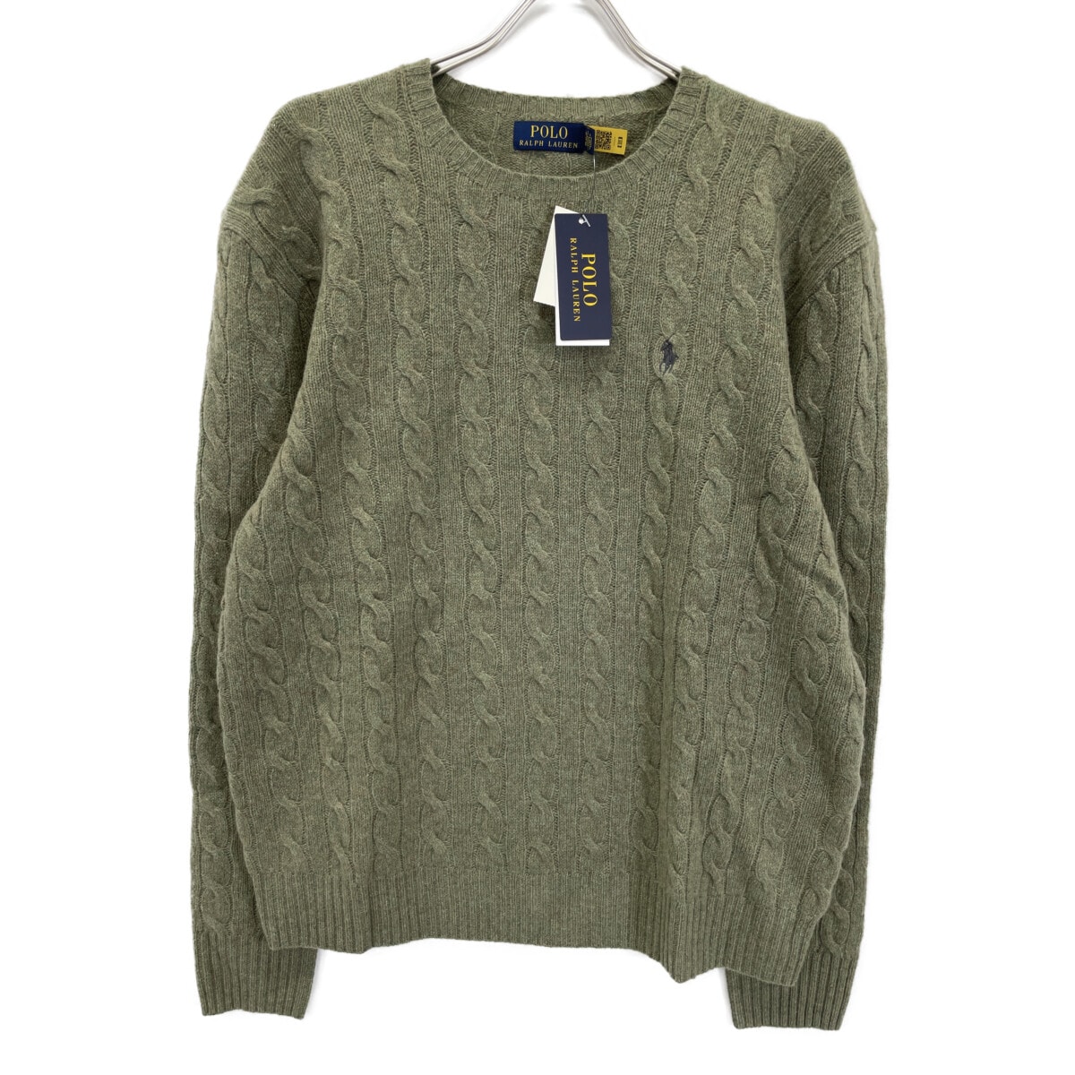 ポロ ラルフローレン グリーン カシミヤウール Cable-Knit Wool-Cashmere Sweater XL