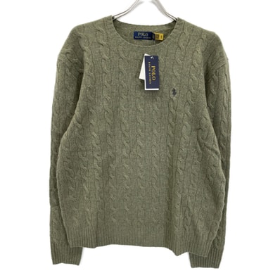 ポロ ラルフローレン グリーン カシミヤウール Cable-Knit Wool-Cashmere Sweater XL