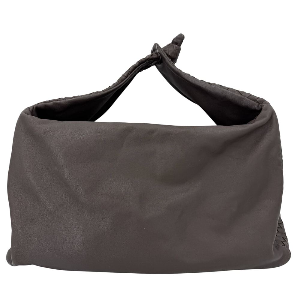 BOTTEGAVENETA ボッテガヴェネタ ハンドバッグ イントレチャート ワンショルダー 肩掛け レザー    ブラウン 茶 ブラック金具 ユニセックス【中古品】