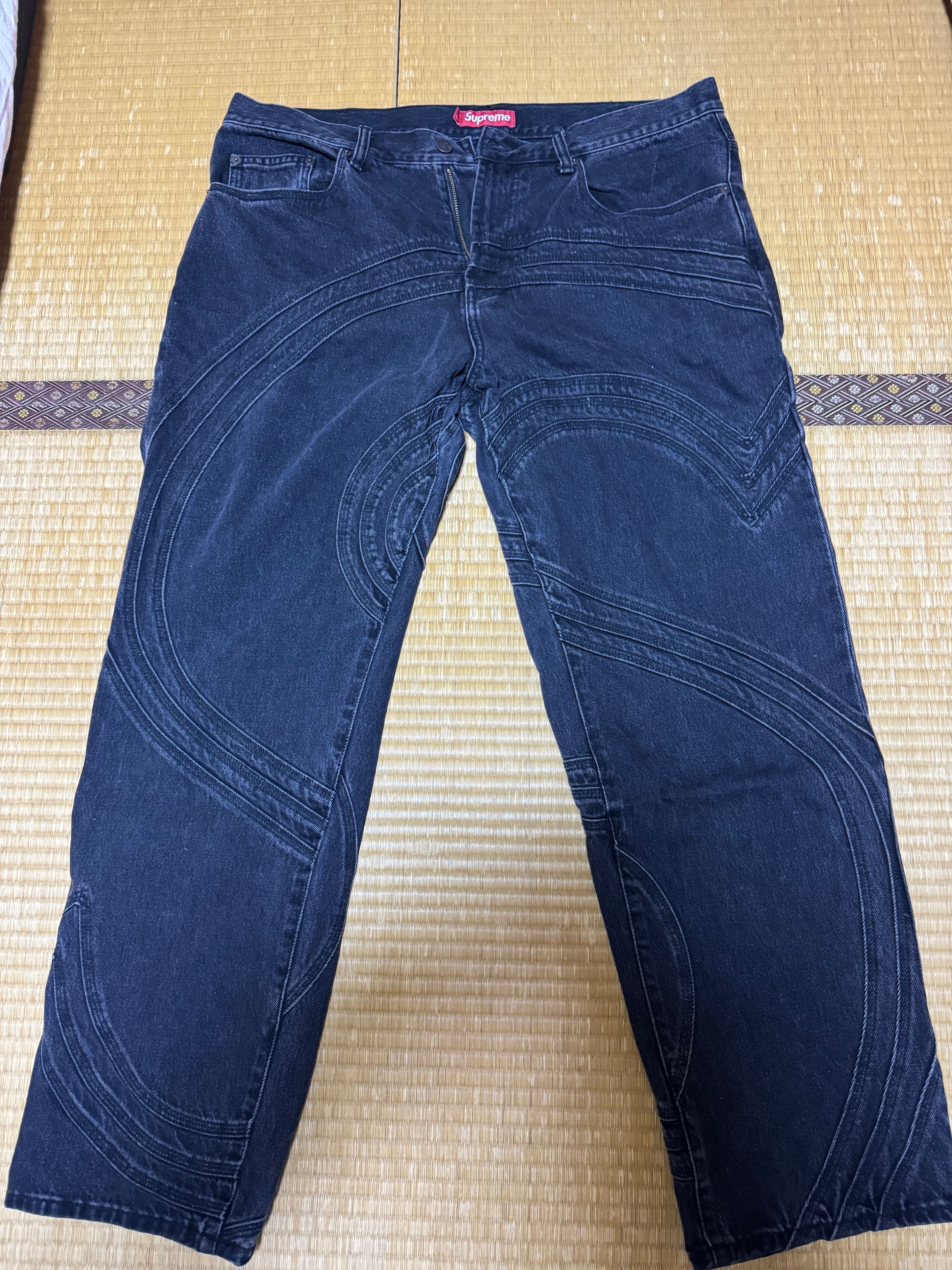 Supreme S Logo Loose Fit Jean "Washed Black"