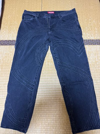 Supreme S Logo Loose Fit Jean "Washed Black"