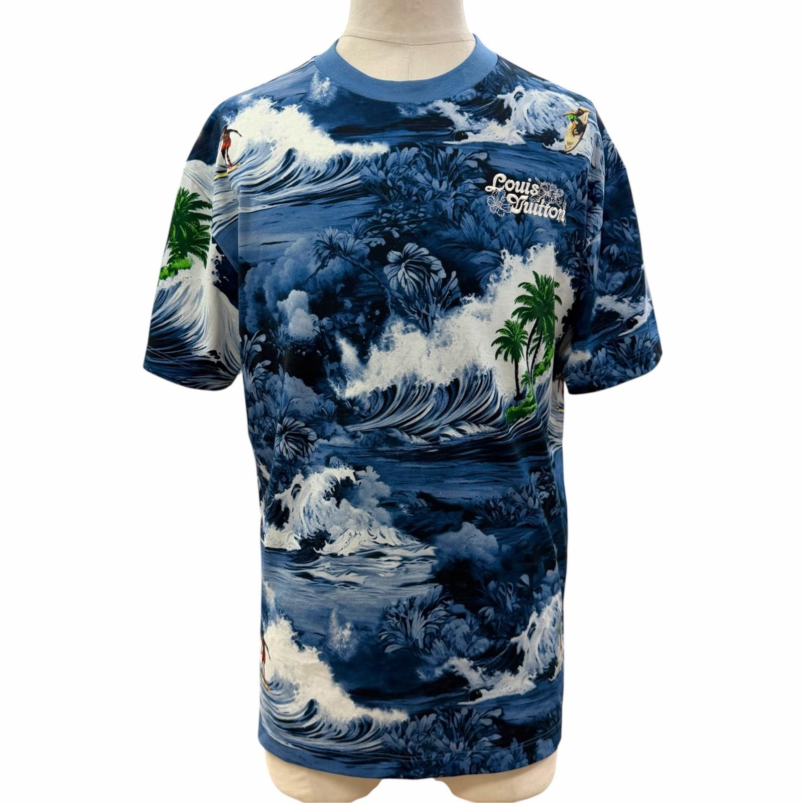 極美品 ルイヴィトン 半袖Tシャツ ブルー メンズ S