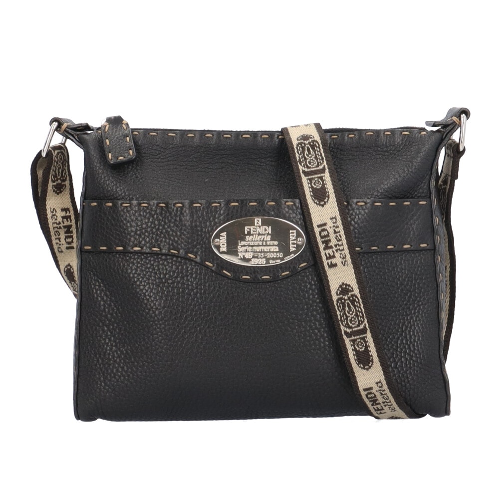 フェンディ セレリア ショルダーバッグ レザー 8BT092 ブラック ユニセックス FENDI 中古