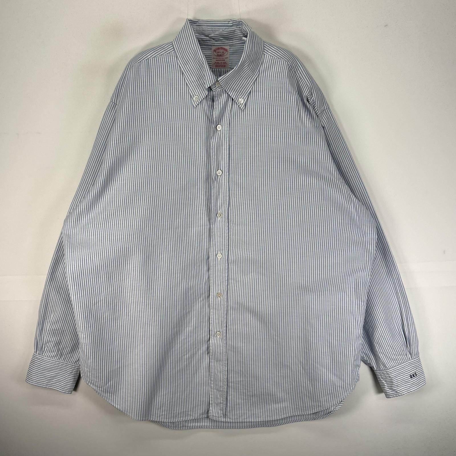 古着 ブルックスブラザーズ Brooks Brothers 長袖シャツ ボタンダウン Makers L ブルー系 ストライプ メンズ