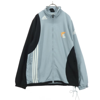 美品 adidas アディダス 長袖 ジップジャケット L ブルーグレー系