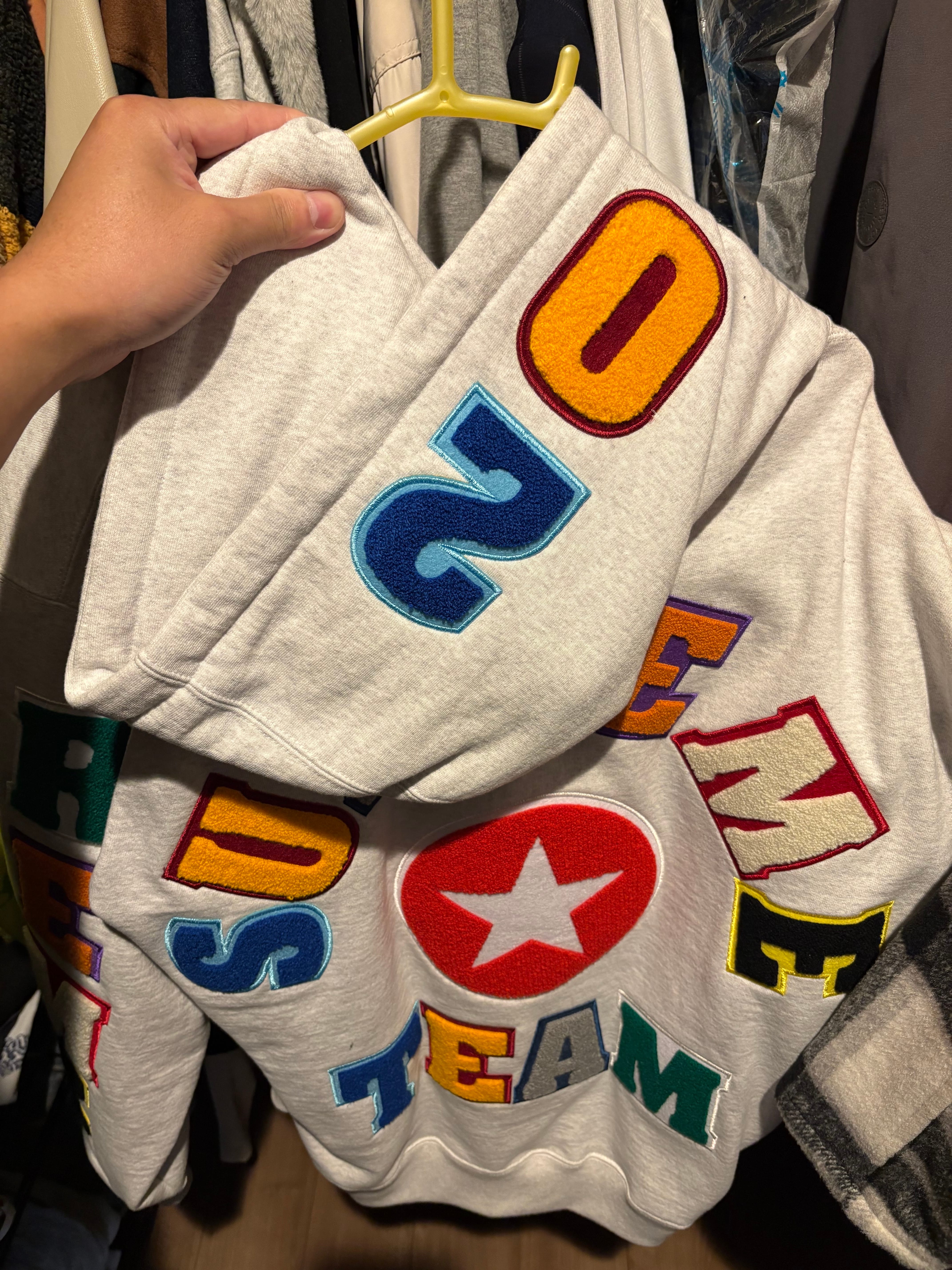 Supreme Team Chenille Hooded Sweatshirt "Ash Grey"