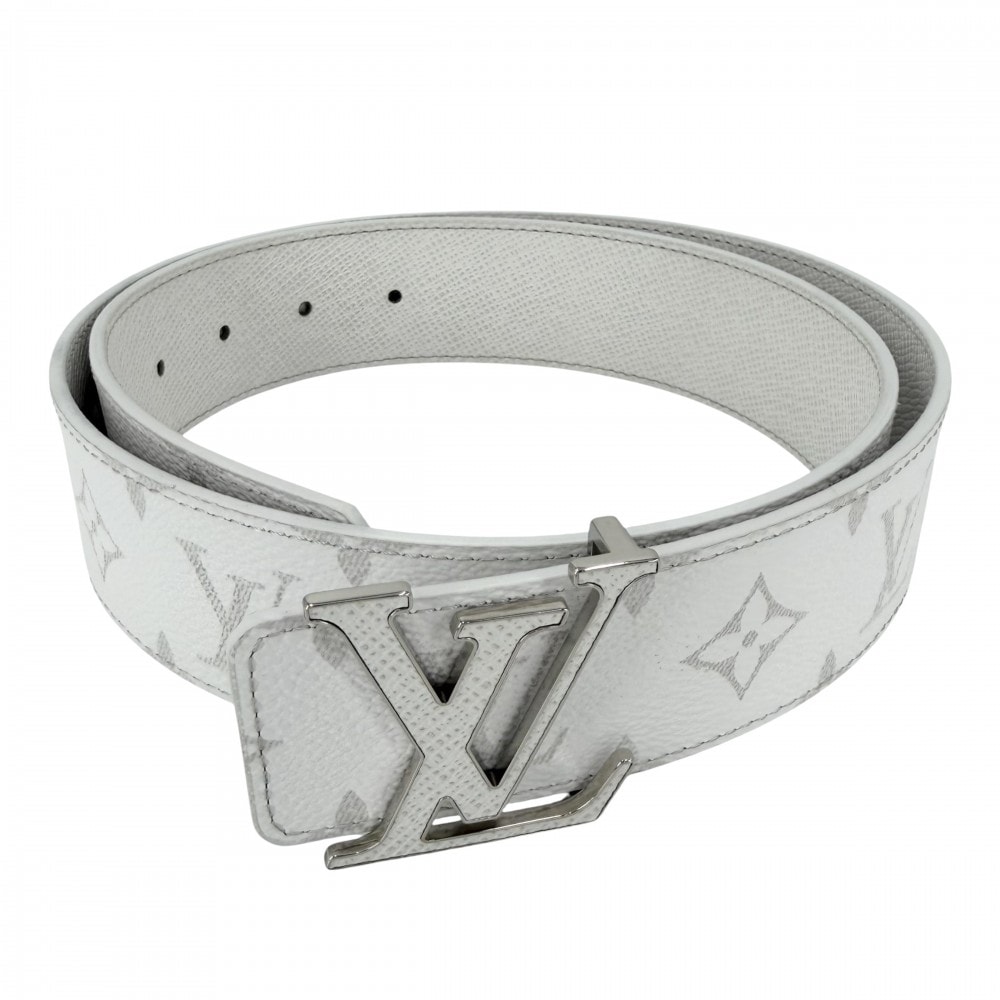 LOUIS VUITTON ルイヴィトン ベルト LV イニシャル 40MM リバーシブル ファッションアイテム 小物 85/34 M0713    ホワイト 白 シルバー金具 メンズ 美品【中古品】