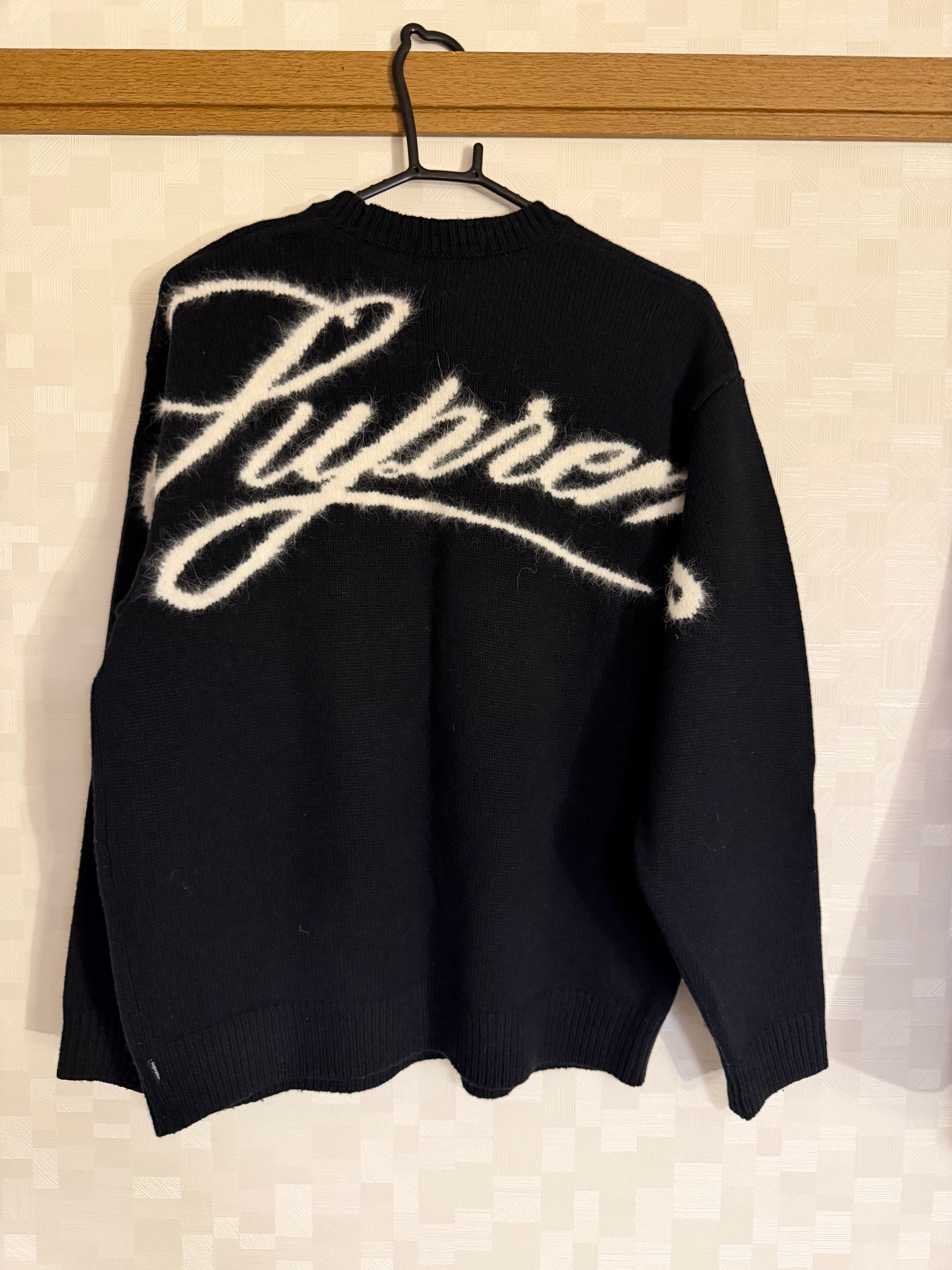 Supreme Angora Script Sweater "Black"