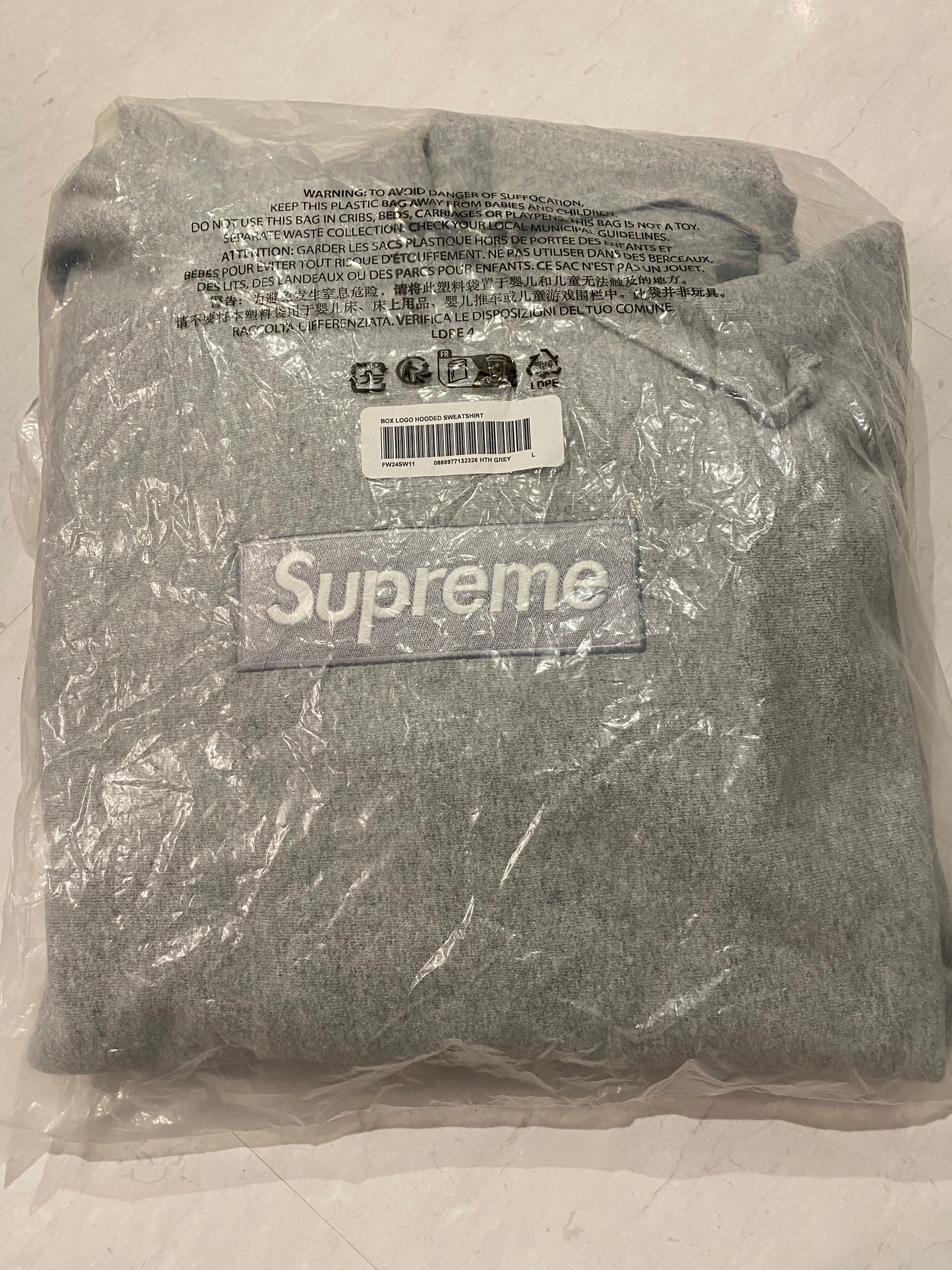 Supreme Box Logo Hooded Sweatshirt "Heather Grey" (24FW)