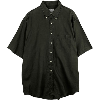 古着 ブルックスブラザーズ Brooks Brothers SPORT SHIRT 半袖 リネン ボタンダウンシャツ メンズL相当/eaa614533