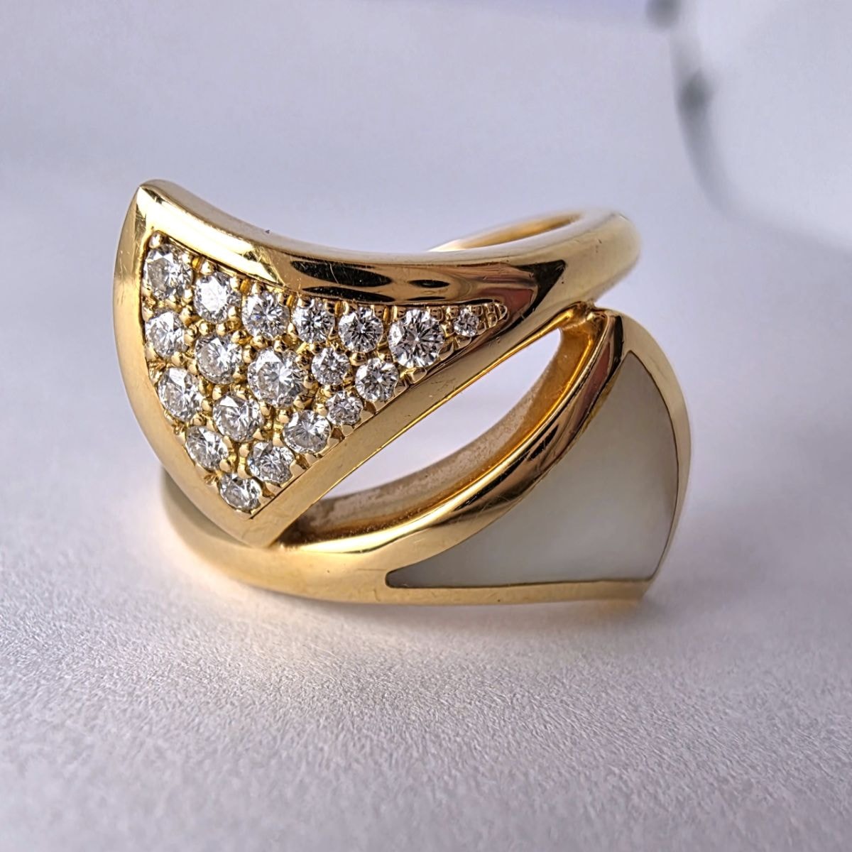 【値下げ】BVLGARI ブルガリ ディーヴァ ドリーム MOP マザーオブパール ダイヤモンド K18PG 750PG ピンクゴールド 15.5号 8.3g リング・指輪 K18ピンクゴールド  レディース【中古】